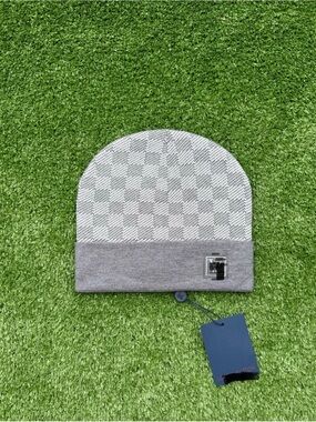 Gray Patterned Knit Beanie Hat - Gray NOT ACTUALLY MARKERED JUST CUSTOMIZED